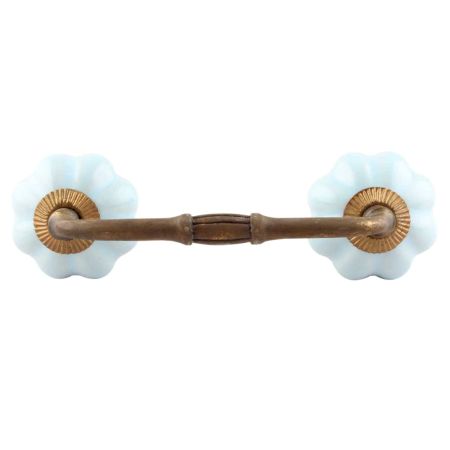 Solid Sky Blue Ceramic Melon Bridge Handles